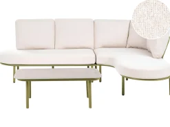 POLLINA 4 personers Havesofa med bord Grøn Metal