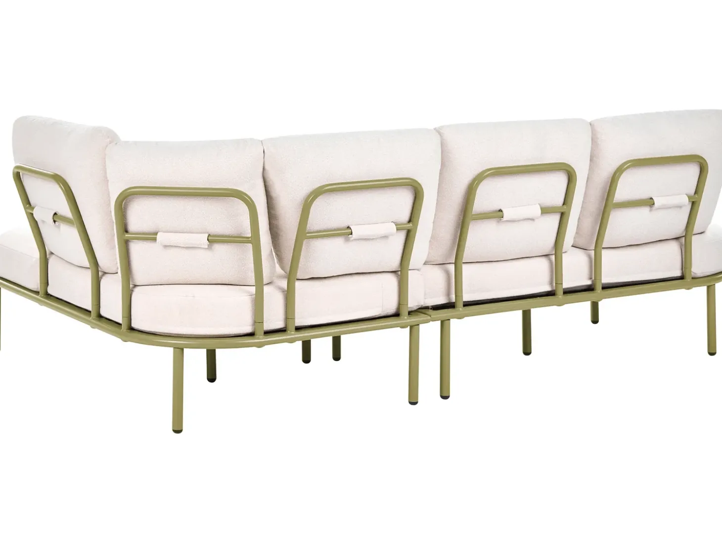 POLLINA 4 personers Havesofa med bord Grøn Metal