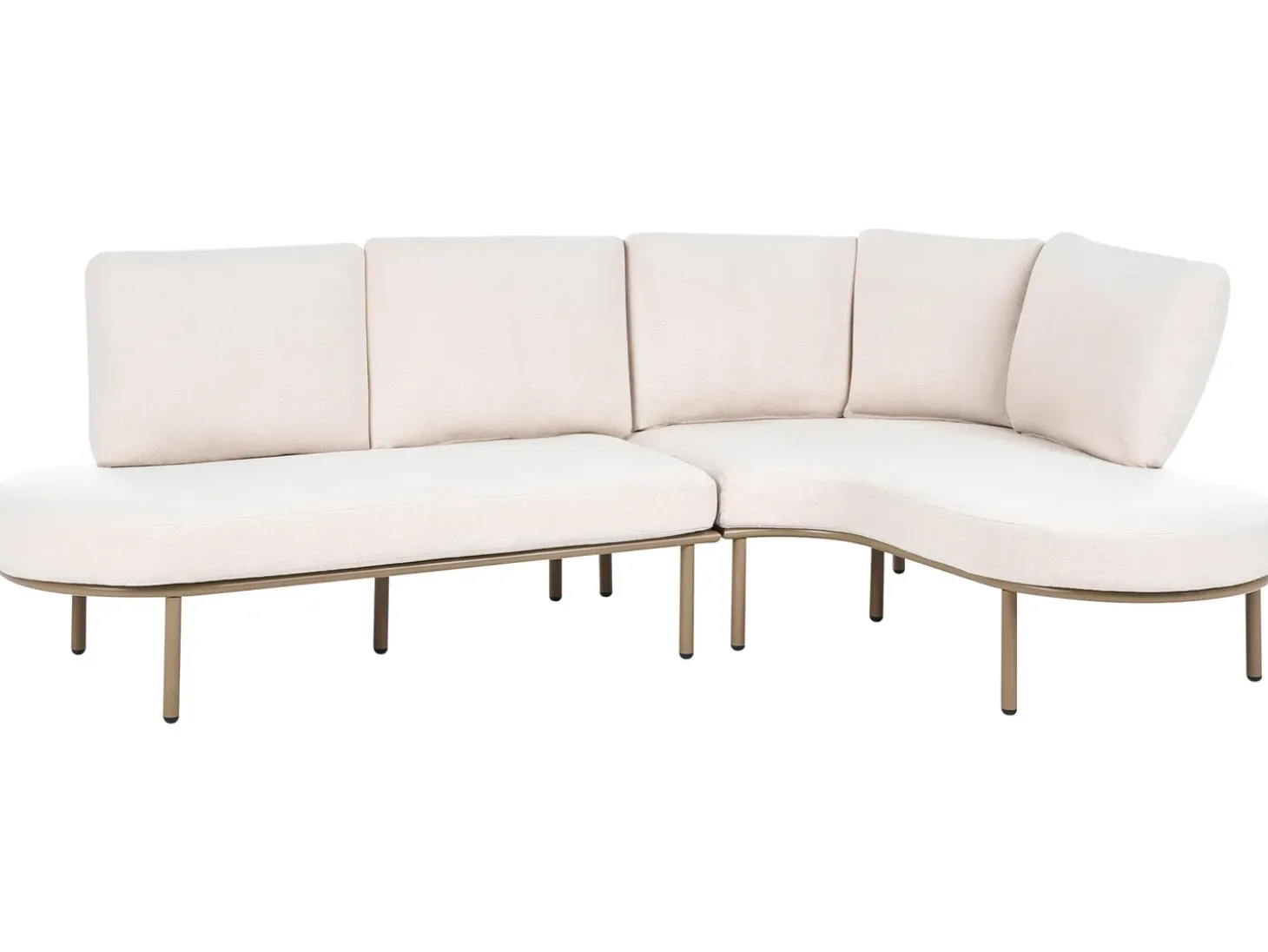 POLLINA 4 personers Havesofa med bord Brun Metal
