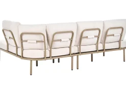 POLLINA 4 personers Havesofa med bord Brun Metal
