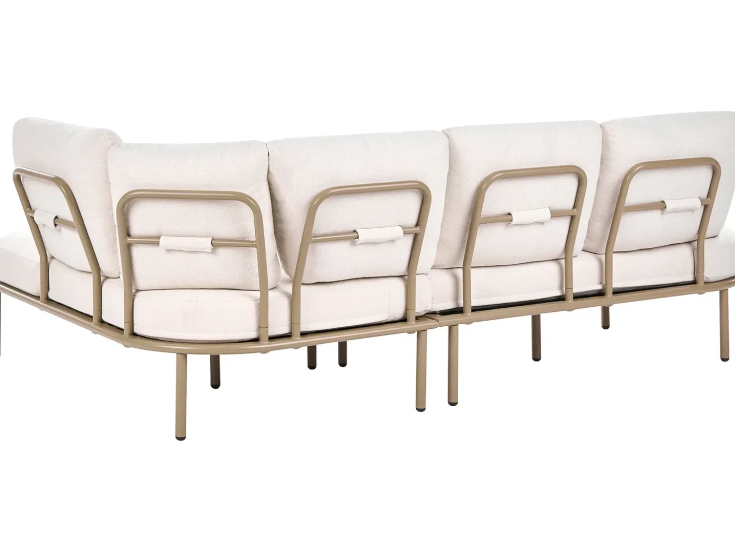 POLLINA 4 personers Havesofa med bord Brun Metal
