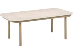 POLLINA 4 personers Havesofa med bord Brun Metal