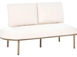 POLLINA 4 personers Havesofa med bord Brun Metal
