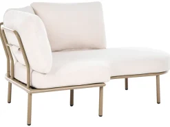 POLLINA 4 personers Havesofa med bord Brun Metal