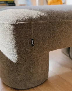 Polstret bænk DECORAH Boucle Brun