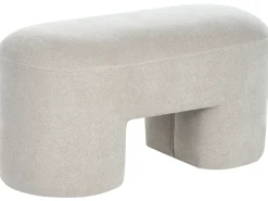 Polstret bænk DECORAH Boucle Lys Beige