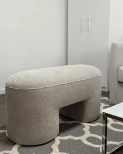 Polstret bænk DECORAH Boucle Lys Beige