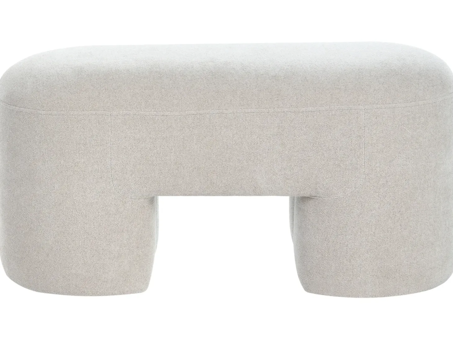Polstret bænk DECORAH Boucle Lys Beige