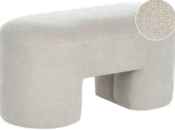 Polstret bænk DECORAH Boucle Lys Beige