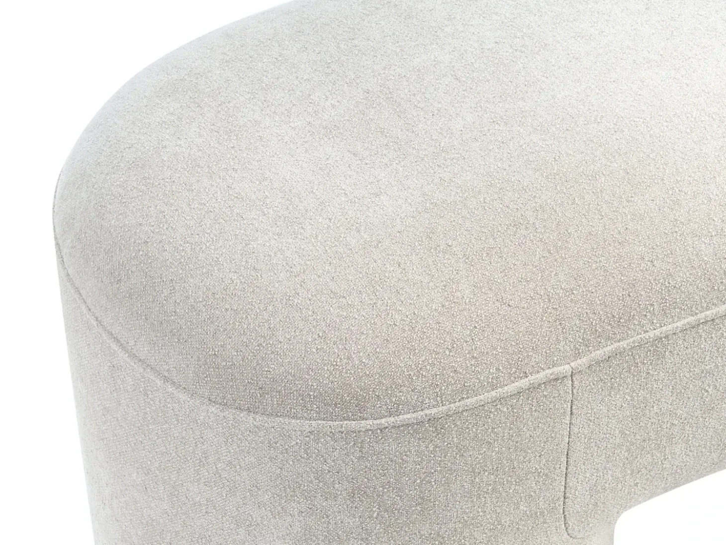Polstret bænk DECORAH Boucle Lys Beige