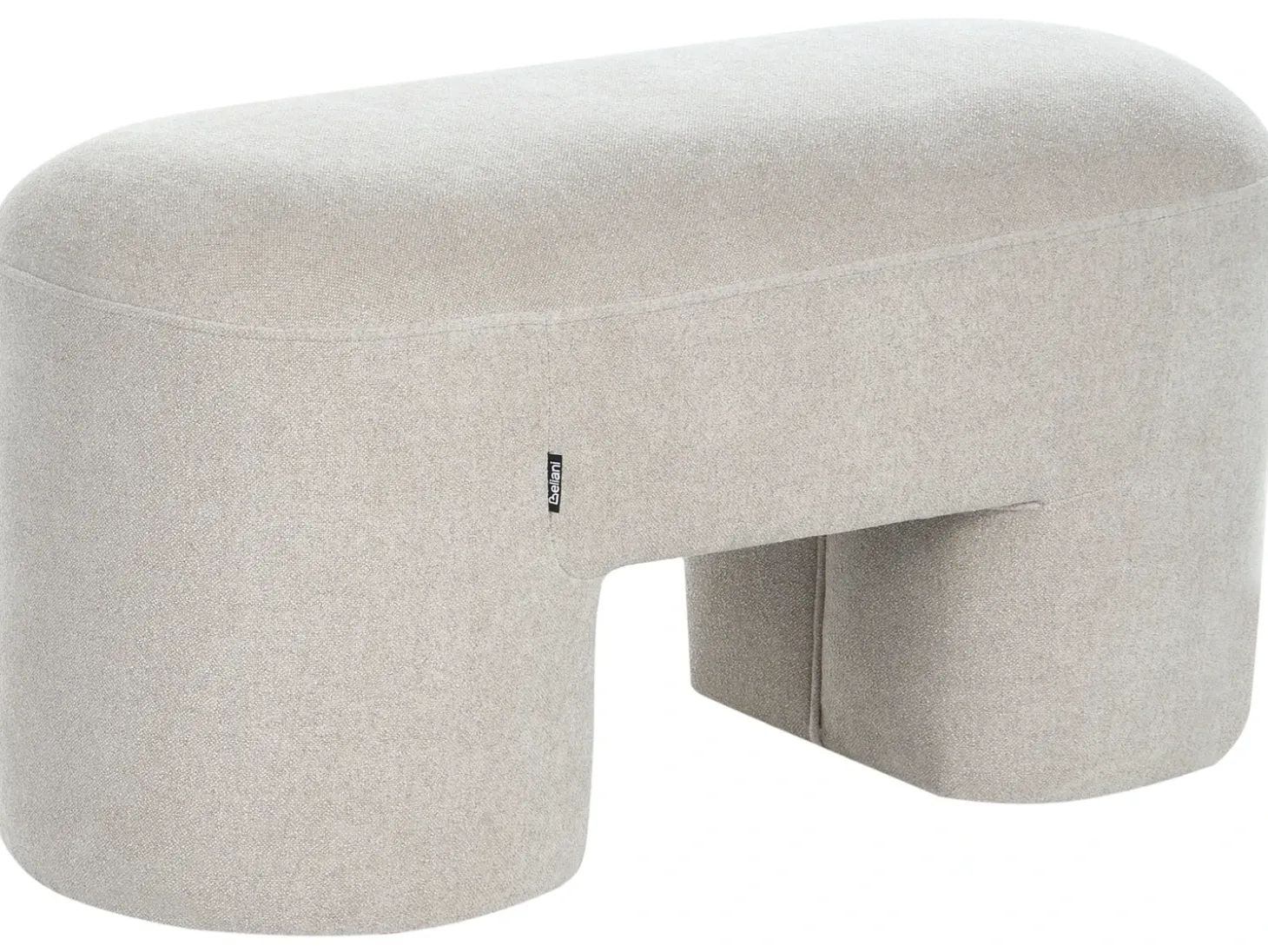 Polstret bænk DECORAH Boucle Lys Beige
