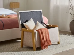Polstret bænk med opbevaring EDLAND Beige