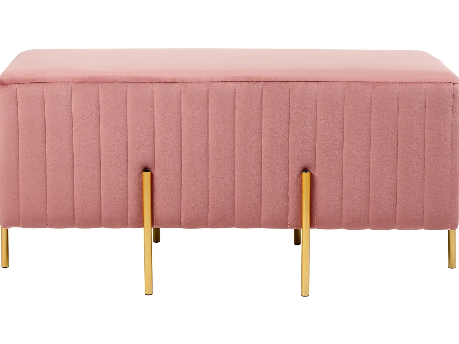 Polstret bænk DAYTON Velour Pastellrosa