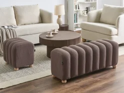 Polstret bænk IDYLLWILD Boucle Brun