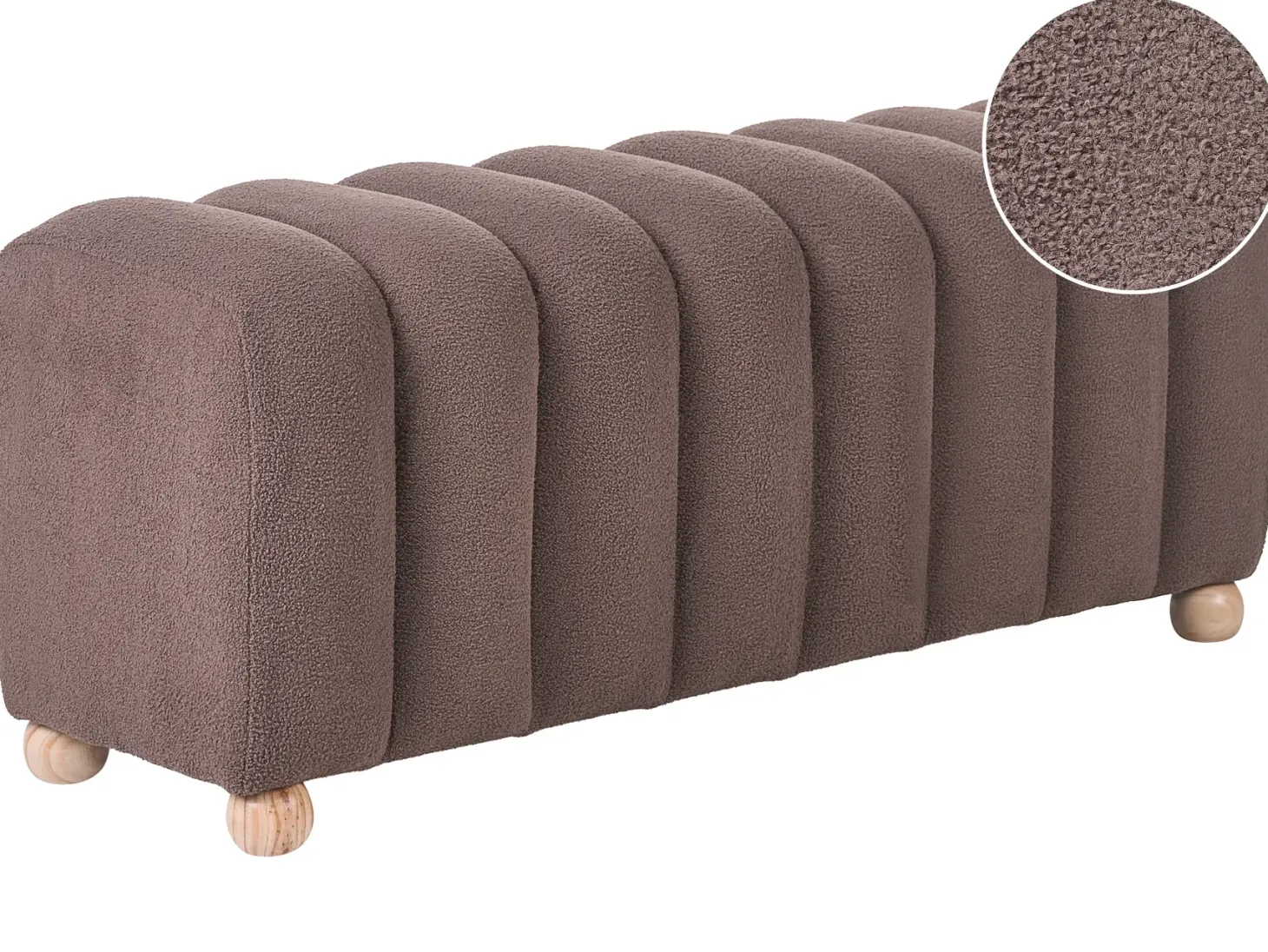 Polstret bænk IDYLLWILD Boucle Brun