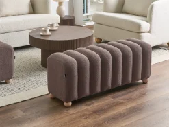 Polstret bænk IDYLLWILD Boucle Brun