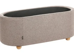Polstret bænk med opbevaring HAYWARD 98 cm 44 cm Beige