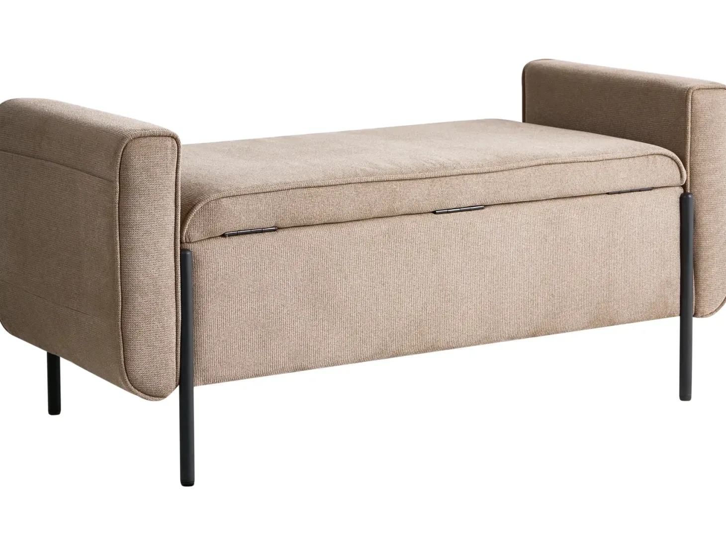 Polstret bænk med opbevaring LEWES Beige