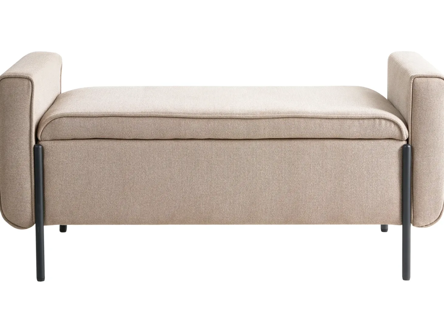 Polstret bænk med opbevaring LEWES Beige