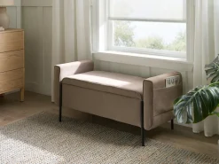 Polstret bænk med opbevaring LEWES Beige