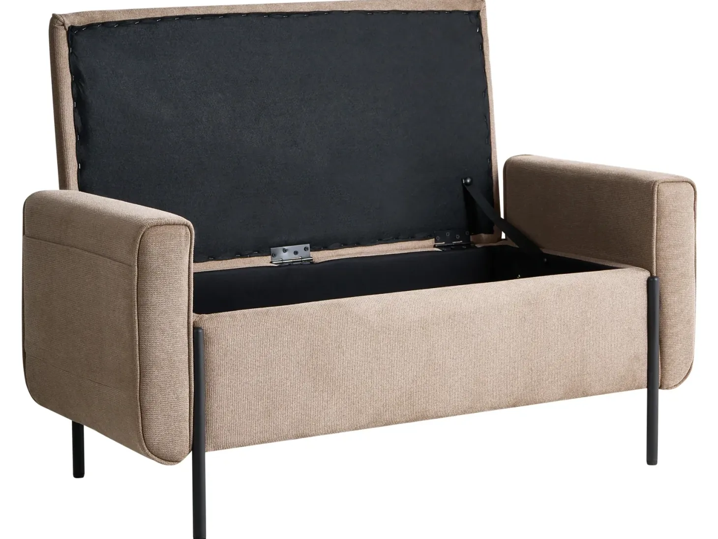 Polstret bænk med opbevaring LEWES Beige