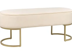 Polstret bænk MILRY Velour Lys Beige