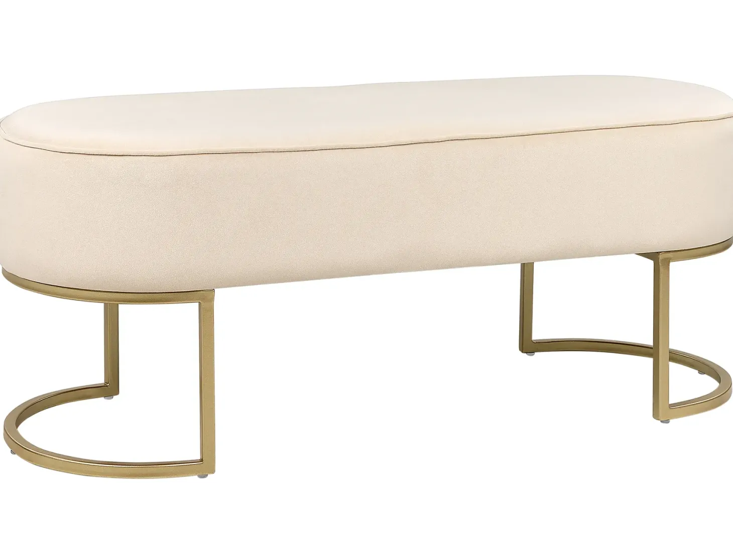 Polstret bænk MILRY Velour Lys Beige