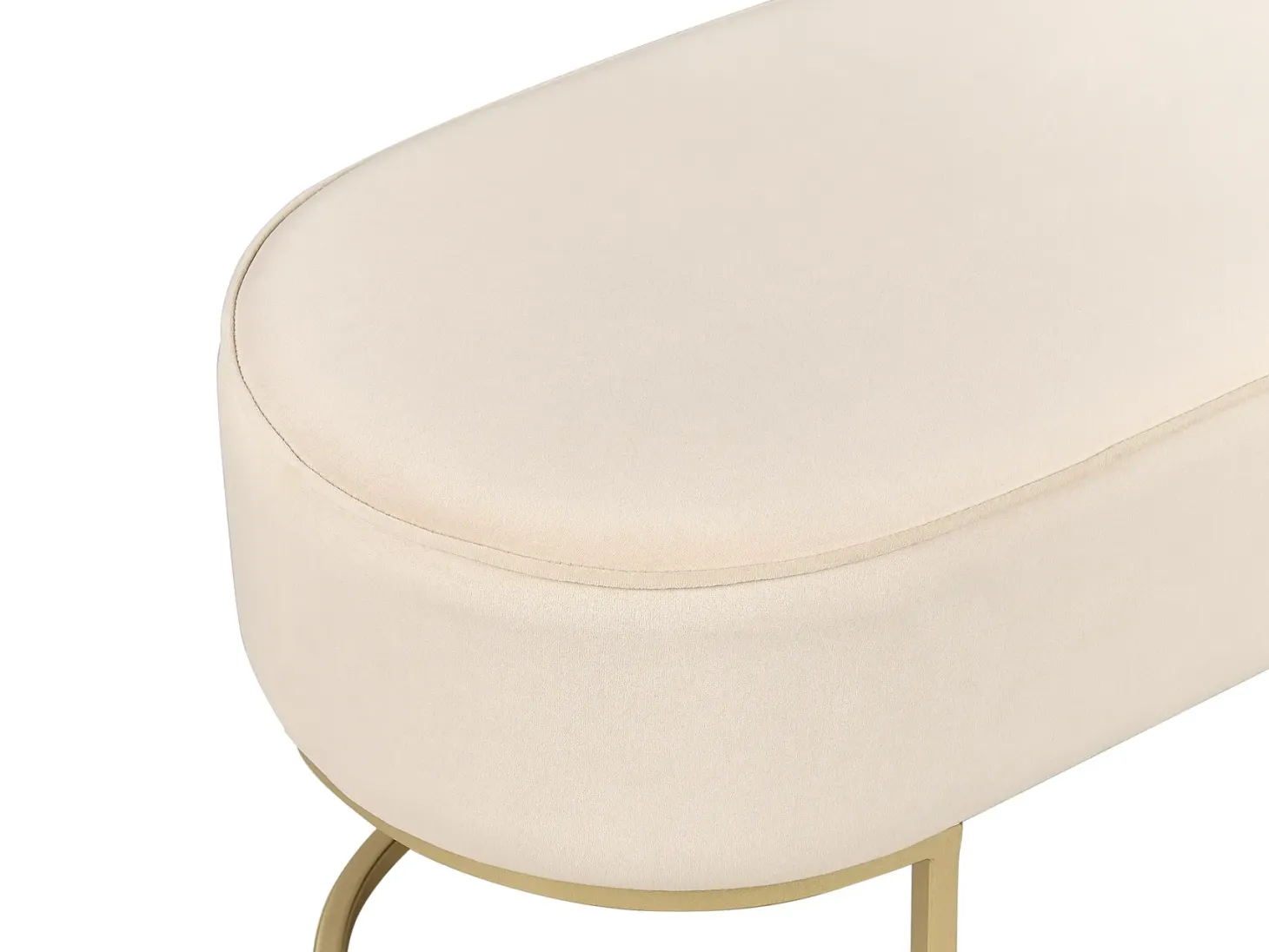 Polstret bænk MILRY Velour Lys Beige