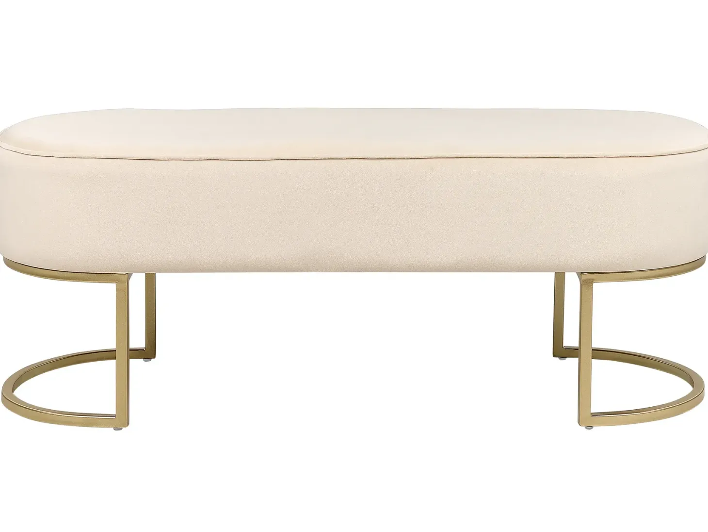Polstret bænk MILRY Velour Lys Beige