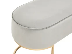 Polstret bænk MILRY Velour Lysegrå