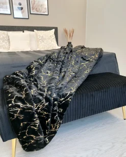 Polstret bænk PATERSON Velour Sort