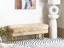 Polstret bænk ROSEVILLE Velour Beige