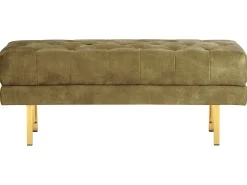 Polstret bænk ROSEVILLE Velour Olivengrøn