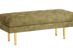 Polstret bænk ROSEVILLE Velour Olivengrøn