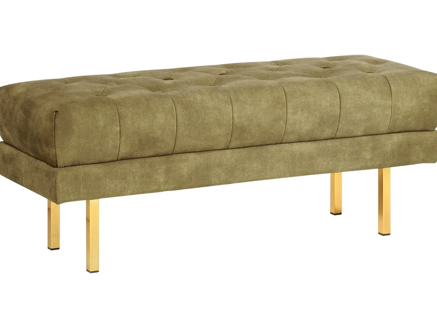 Polstret bænk ROSEVILLE Velour Olivengrøn