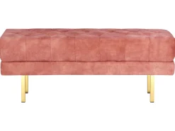 Polstret bænk ROSEVILLE Velour Lyserød