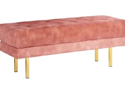 Polstret bænk ROSEVILLE Velour Lyserød