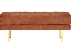 Polstret bænk ROSEVILLE Velour Mørkerød