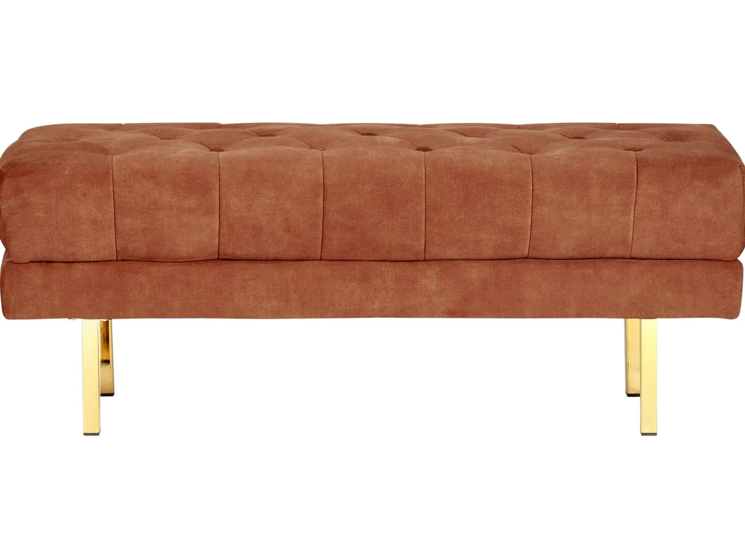 Polstret bænk ROSEVILLE Velour Mørkerød