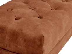 Polstret bænk ROSEVILLE Velour Mørkerød