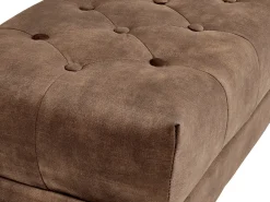 Polstret bænk ROSEVILLE Velour Mørkebrun
