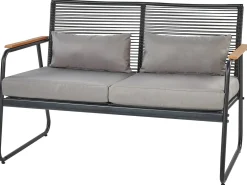 POMONTE 4 personers Loungesæt med bord Sort Metal