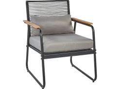 POMONTE 4 personers Loungesæt med bord Sort Metal