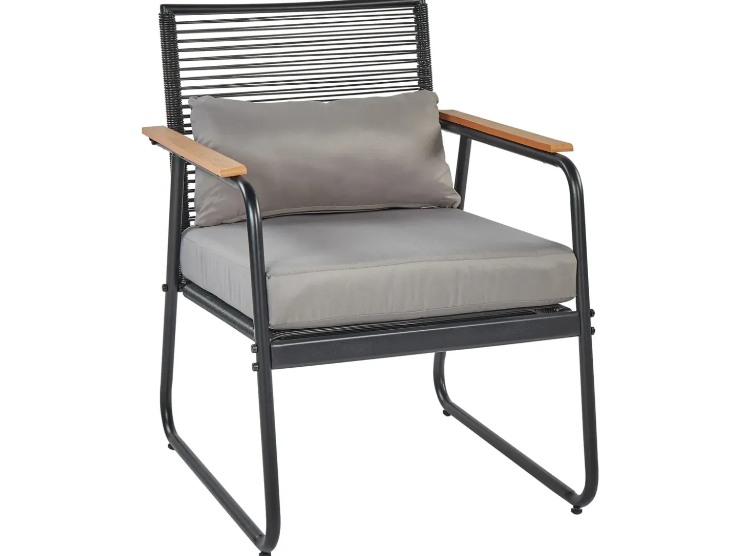 POMONTE 4 personers Loungesæt med bord Sort Metal