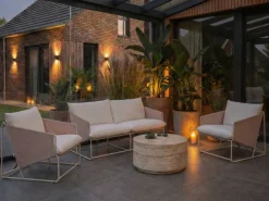PONTE 4 personers havesofasæt Lys Beige Metal