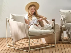 PONTE 4 personers havesofasæt Lys Beige Metal