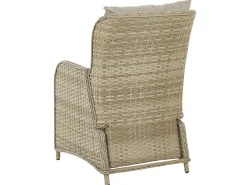 PONZA 2 personers Loungesæt med bord og fodskammel Beige PE-rattan