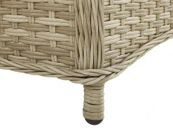 PONZA 2 personers Loungesæt med bord og fodskammel Beige PE-rattan