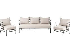 PONZONE 5 personers havesofasæt Lys Beige Metal