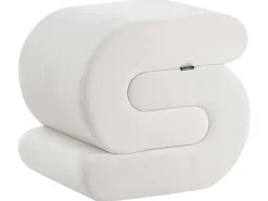 Puf ARCADIA Chenille Cremehvid